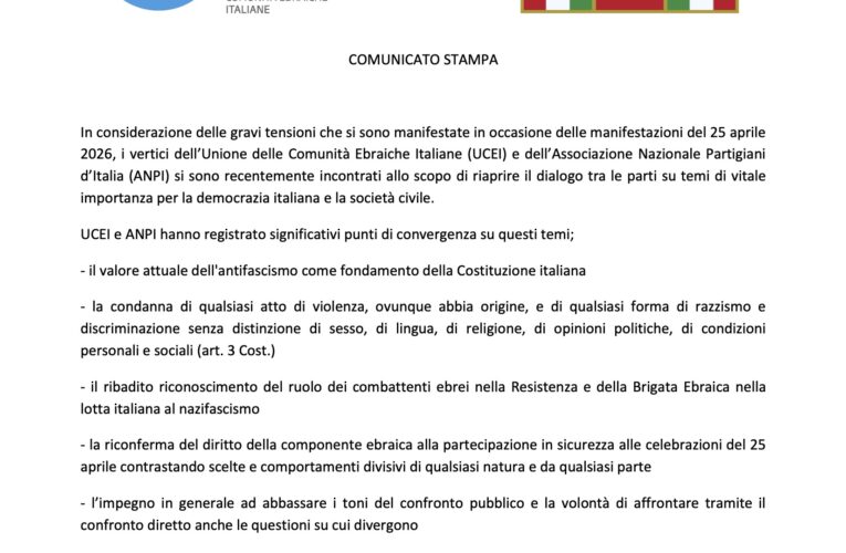 Anpi e Comunità Ebraica